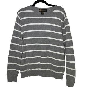 OLEG Cassini - MENS Cashmere and Cotton Blend Striped Sweater